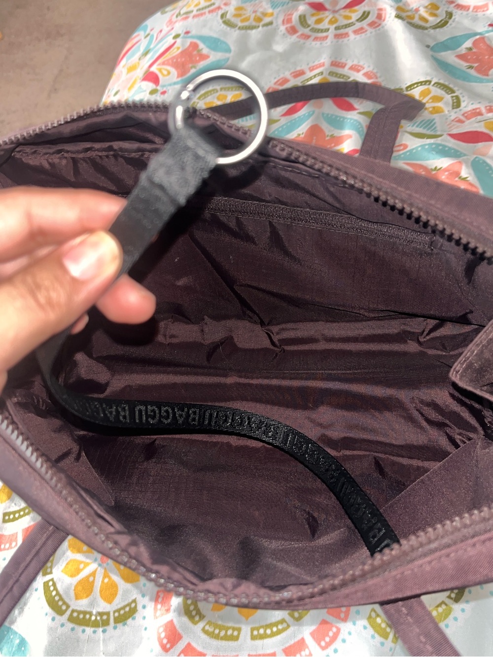 BAGGU Chocolate Plum Regular size Bowler Bag - Picture 9 of 10